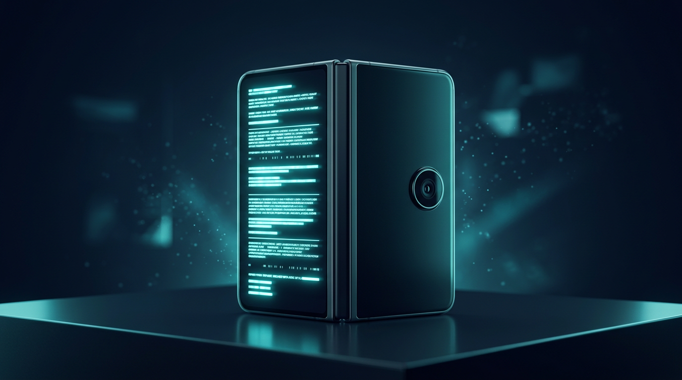 Editorial illustration for Building DuoCreator — Part 6: Putting a Teleprompter on iPhone Duo's Outer Display