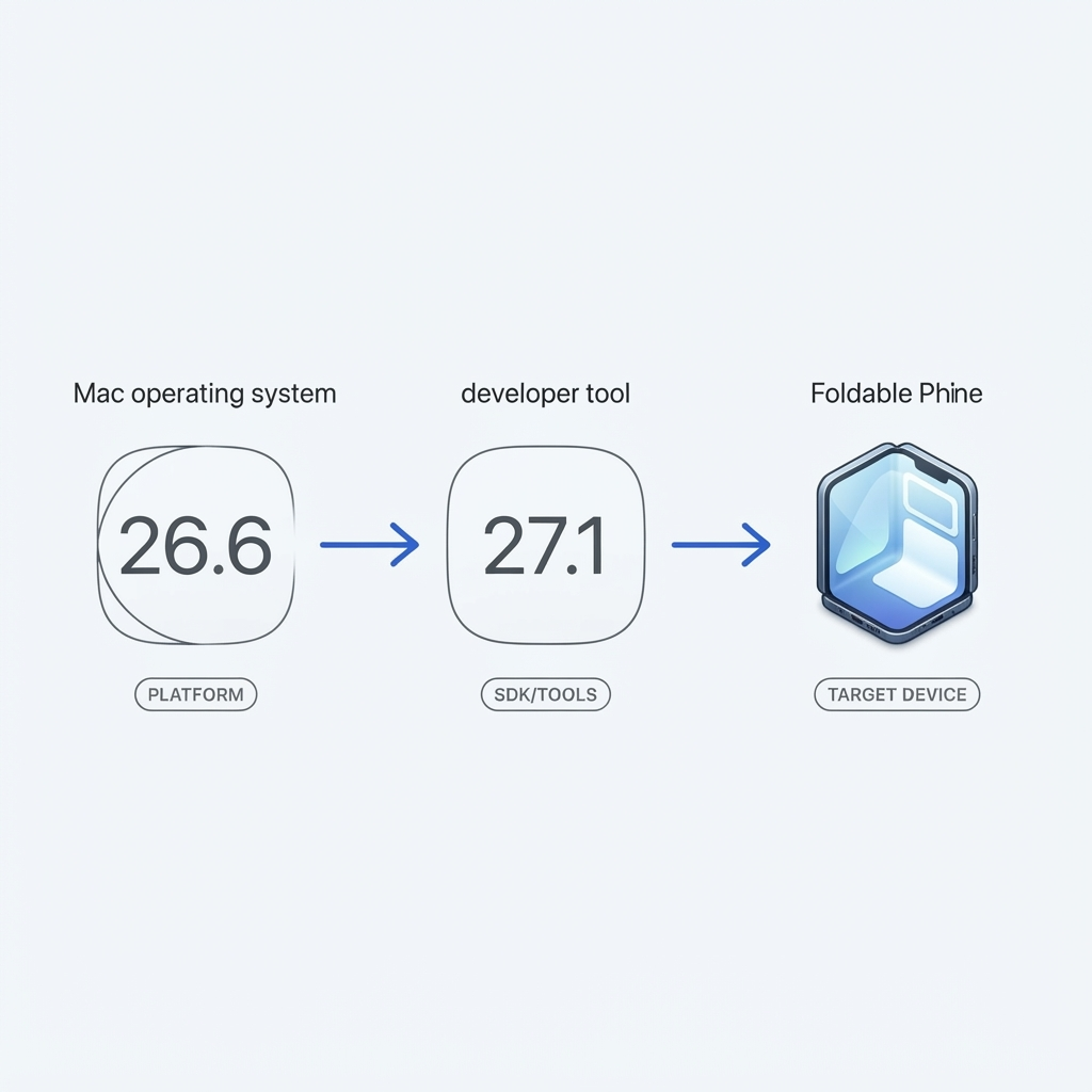 Dependency chain from macOS Tahoe 26.6 to Xcode 27.1 beta and the iPhone Duo Simulator